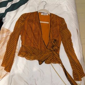 DVF silk chiffon wrap top